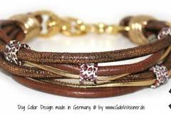 Hundehalsband-Ledermix-Unikat-Goldmix