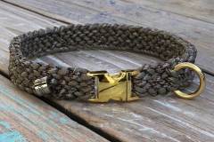 Hundehalsband-2-cm-breit-Paracord-tweed-taupe