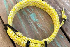 Paracord-Hundehalsband-3-cm-breit-Gelb-Weiß-und-stufenlos-verstellbar_5