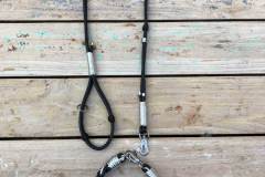 Hundehalsband-Leder-geflochten-leine-Schwarz-Silber-Strass-SET-2