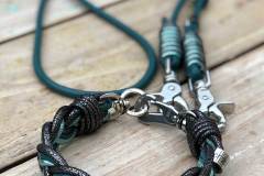Hundehalsband-SET-mit-Leine.-Leder-Mix-in-Petrol-und-Türkis-metallic-4
