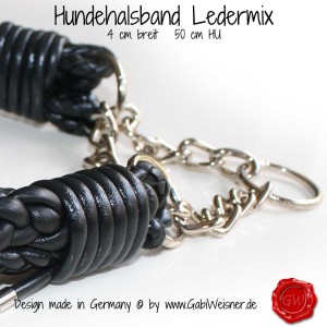Hundehalsband-Lederhalsband-Ledermix-Schwarz-1