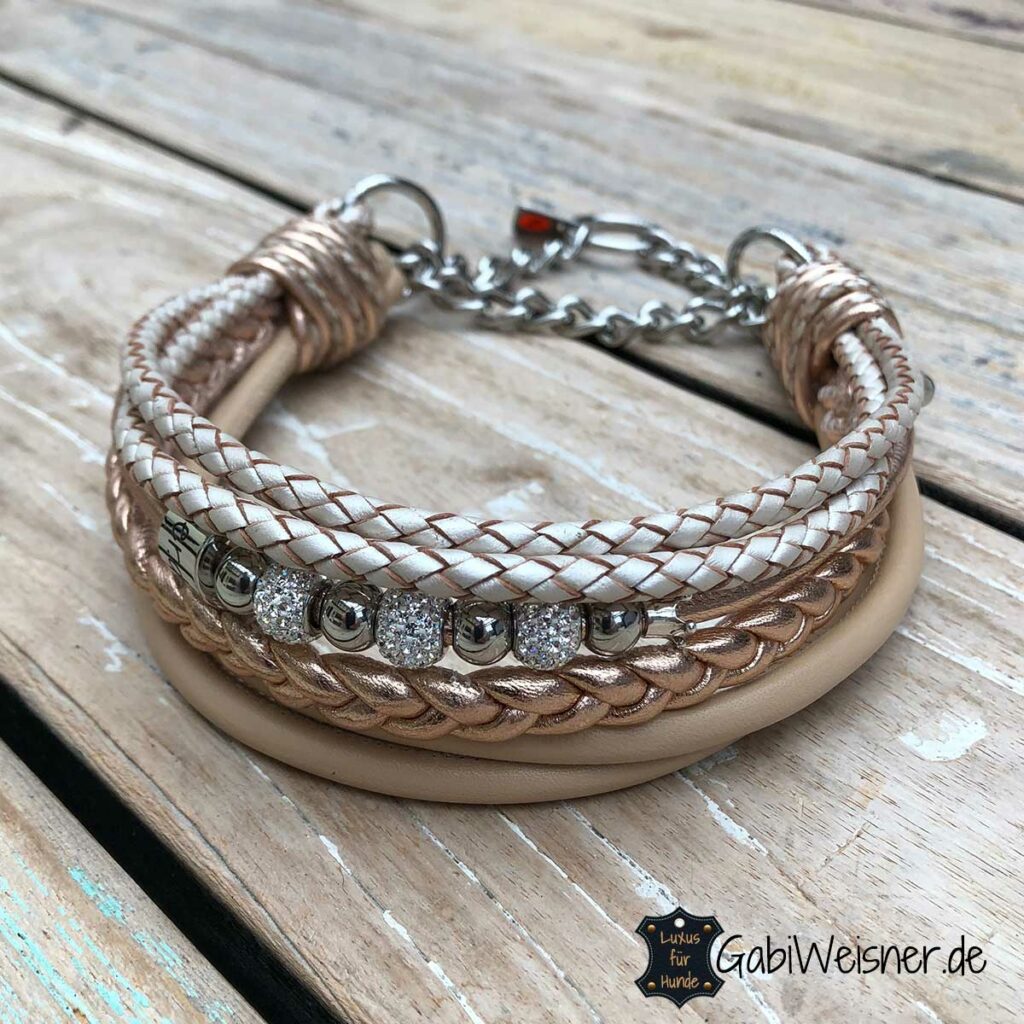 Premium Hundehalsband Gepolstert - Anthrazit/Eisblau - Hey Lana